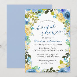 Invitación Espectáculo de novias romántico floral azul primav