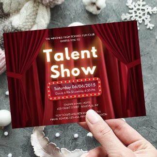 Invitación Espectáculo de Talento Editable Teatro Artes Escén