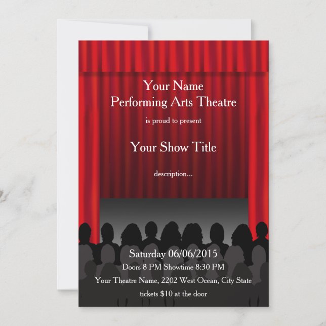 Invitación Espectáculo de teatro (Anverso)