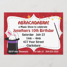 Invitación Espectáculo mágico Abracadabra