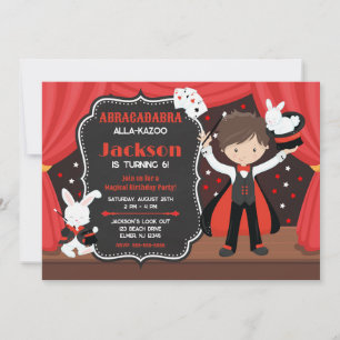 Invitación Espectáculo Mágico Niño Mago Fiesta de Cumpleaños