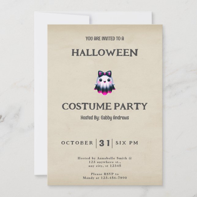 Invitación Espectáculo negro blanco rosado Skulls Vintage Hal (Anverso)