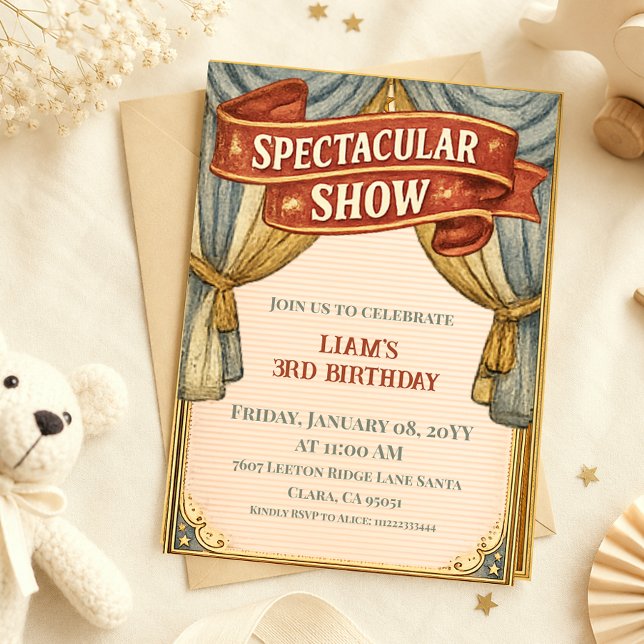 Invitación Espectáculo Retro Espectacular Cumpleaños Circo Vi (Subido por el creador)
