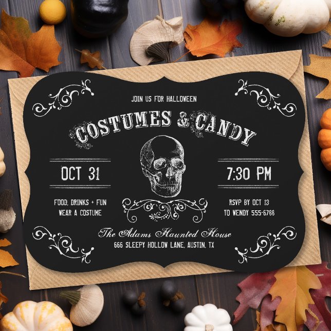 Invitación Espectáculos blancos y negros y fiesta de Hallowee (Subido por el creador)
