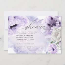 Invitación Espectáculos florales violetas de color acuático r