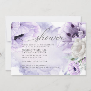Invitación Espectáculos florales violetas de color acuático r