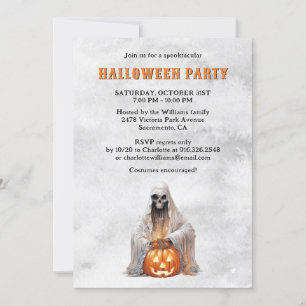 Invitación Espectador de esqueleto Jack O’Lantern Halloween P
