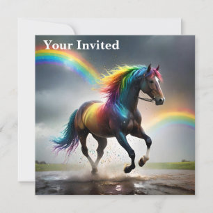 Invitación Espectro de gracia: Caballo arcoiris bajo las arco