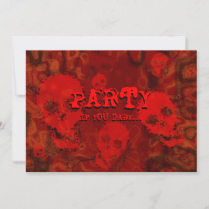 Invitación Espectros de cráneo rojo 'Fiesta... si te atreves'