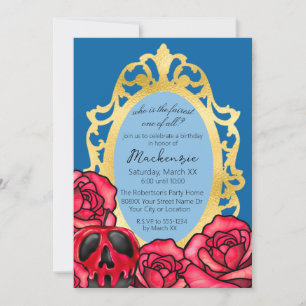 Invitación Espejo de Blancanieves y manzana envenenada
