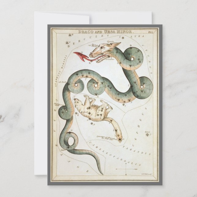 Invitación Espejo de Urania, Mapa Celeste Antiguo de Astronom (Anverso)