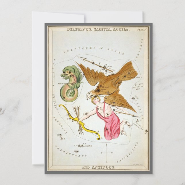 Invitación Espejo de Urania, Mapa Celeste Antiguo de Astronom (Anverso)