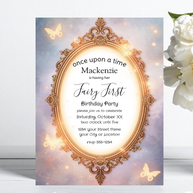 Invitación Espejo Mágico y Mariposas Cumpleaños Temático de H (Subido por el creador)
