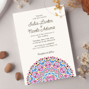 Invitación Espejo Mandala de Boda Creativo Juvenil