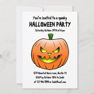 Invitación espeluznante a la calabaza de Halloween