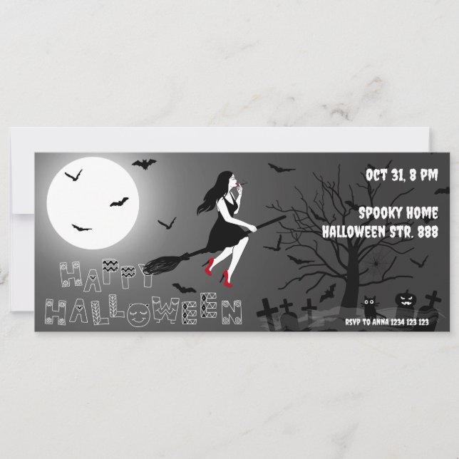 Invitación espeluznante a la fiesta de Halloween (Anverso)