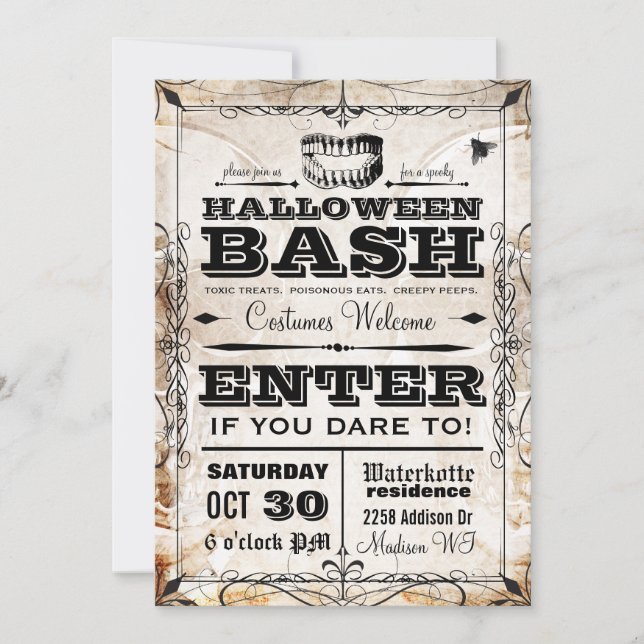 Invitación espeluznante a la fiesta de Halloween (Anverso)