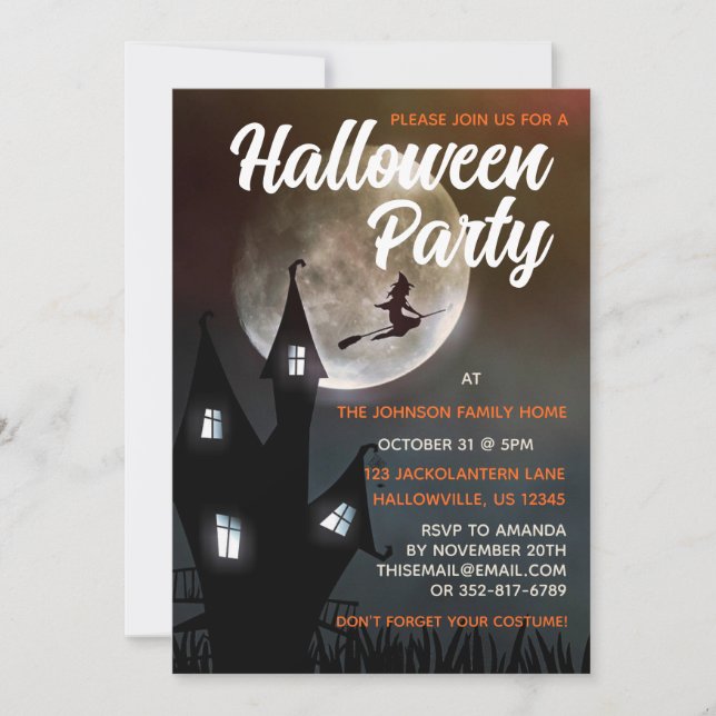 Invitación espeluznante a la fiesta de Halloween (Anverso)