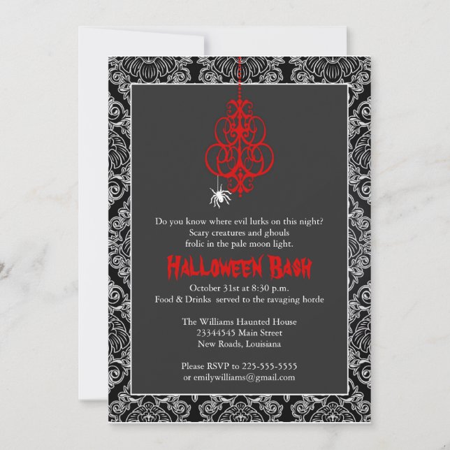 Invitación Espeluznante Bash de Halloween (Anverso)