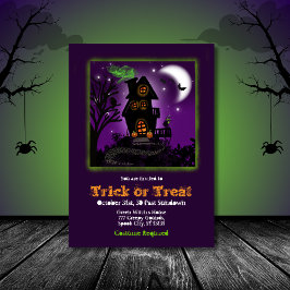 Invitación Espeluznante Bruja Verde obsesionada con la fiesta