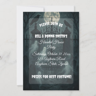 Invitación Espeluznante cementerio fiesta de Halloween