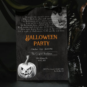 Invitación Espeluznante Creepy Poema de calabaza para adultos