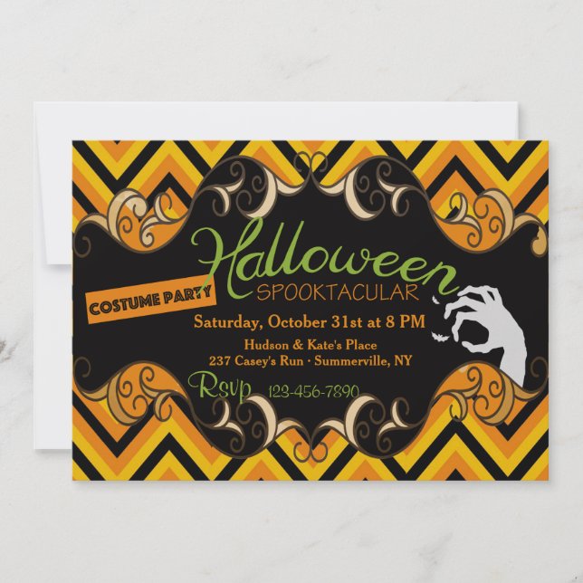 Invitación Espeluznante de Halloween (Anverso)