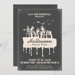 Invitación espeluznante del fiesta del horror de