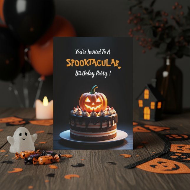 Invitación Espeluznante diseño de pasteles de calabaza de Hal (Subido por el creador)