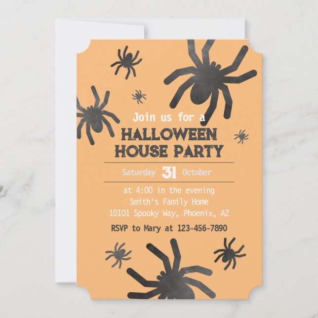 Invitación Espeluznante Feliz fiesta de Halloween (Anverso)