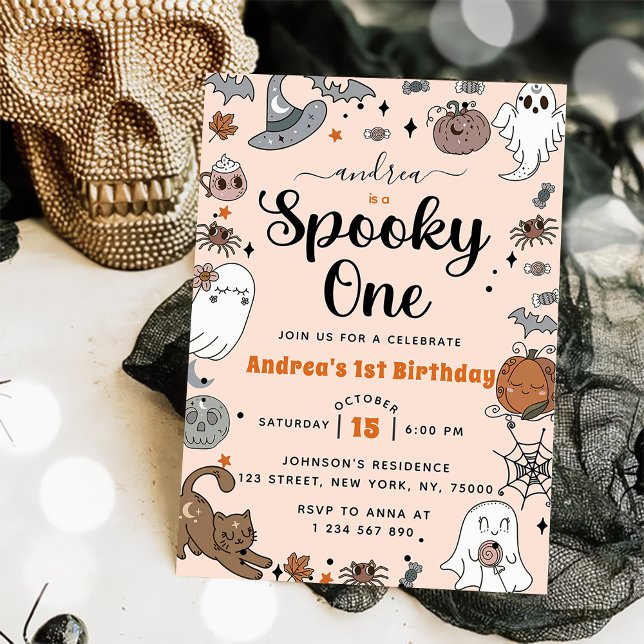 Invitación Espeluznante fiesta de cumpleaños de un fantasma d (Subido por el creador)