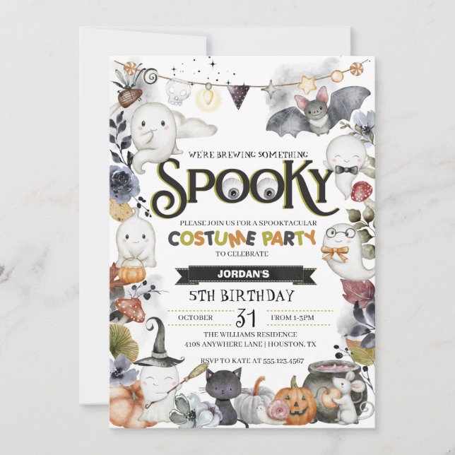 Invitación Espeluznante Fiesta de disfraces de Halloween (Anverso)