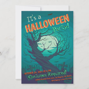 Invitación Espeluznante Fiesta de disfraces de Halloween en e
