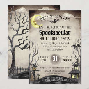 Invitación Espeluznante Fiesta de disfraces de Halloween Spoo