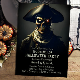 Invitación Espeluznante Fiesta de disfraces pirata de Hallowe