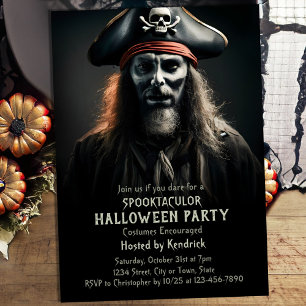 Invitación Espeluznante Fiesta de disfraces pirata de Hallowe