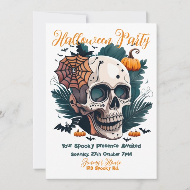 Invitación Espeluznante fiesta de Halloween (Anverso)