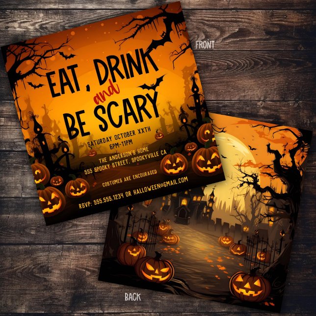 Invitación Espeluznante fiesta de Halloween (Subido por el creador)