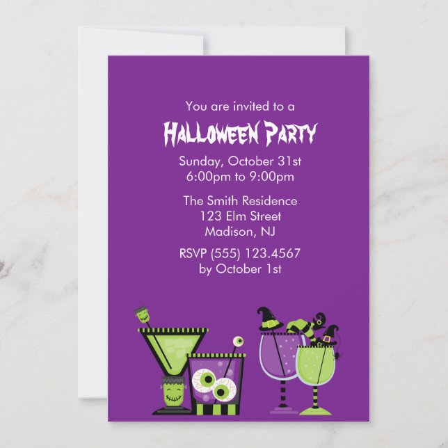 Invitación Espeluznante fiesta de Halloween (Anverso)