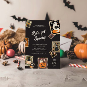 Invitación Espeluznante fiesta de Halloween con estampado de 