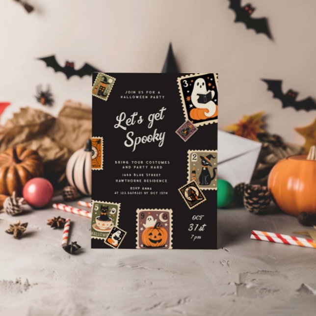 Invitación Espeluznante fiesta de Halloween con estampado de  (Subido por el creador)