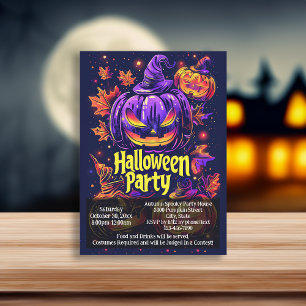 Invitación Espeluznante fiesta de halloween de Jack-O-Lantern