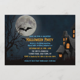 Invitación Espeluznante Fiesta de Halloween de Luna Llena de 