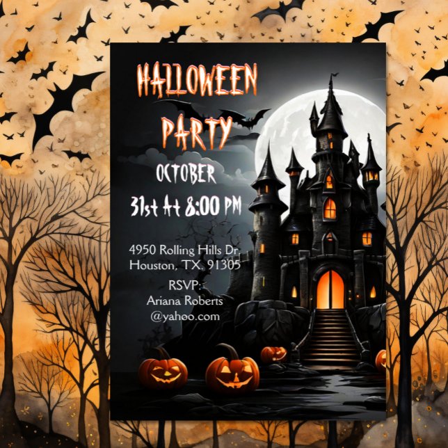 Invitación Espeluznante fiesta de Halloween en casa (Subido por el creador)