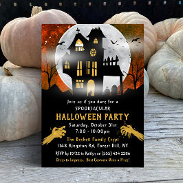 Invitación Espeluznante fiesta de Halloween en casa
