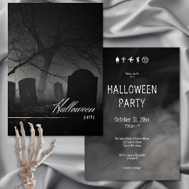 Invitación Espeluznante fiesta de Halloween en el Cementerio 