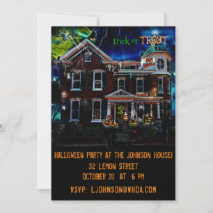 Invitación Espeluznante fiesta de Halloween en la Casa de los