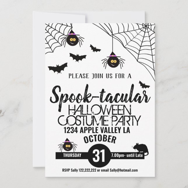 Invitación espeluznante fiesta de halloween espantoso (Anverso)