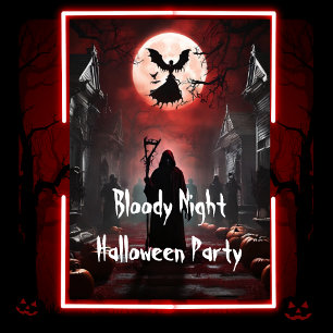 Invitación Espeluznante fiesta de Halloween para adultos