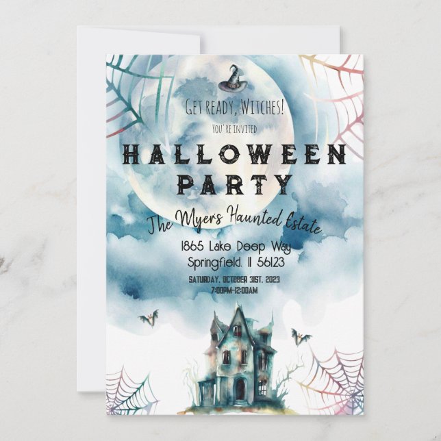 Invitación Espeluznante fiesta de Halloween para adultos list (Anverso)